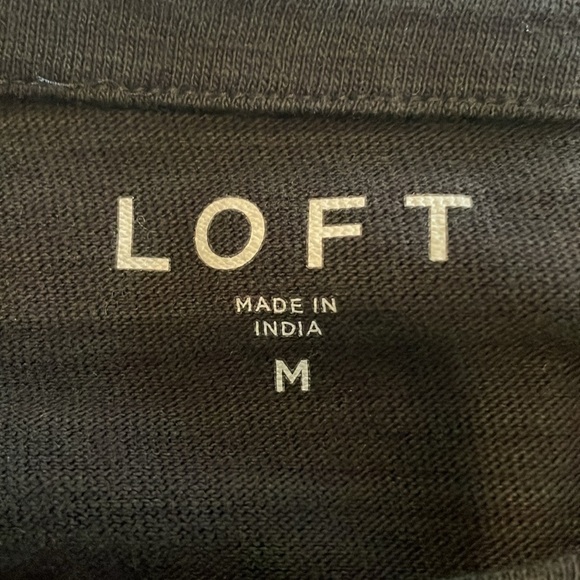 Loft Button Trim Long Sleeve Tee Black M - Picture 4 of 6